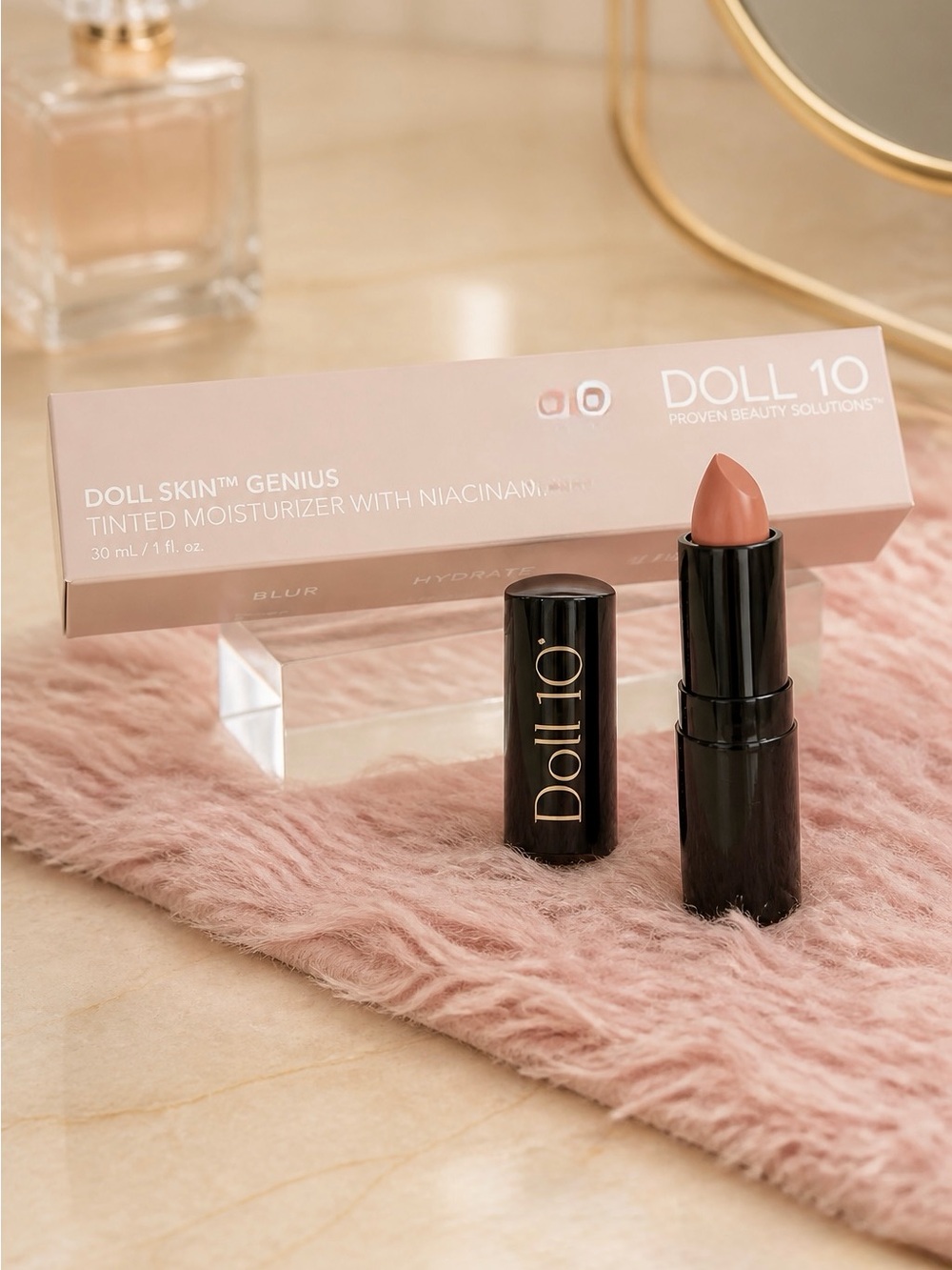 Dollcake Nude Peach Hydrating Lipstick and moisturizer 30 ml